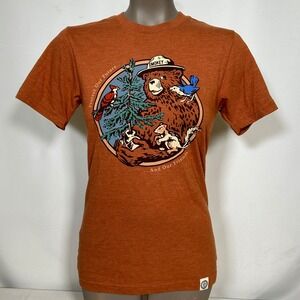 The Landmark Project Smokey's Friends Bear Rust Orange T-Shirt Women's XS